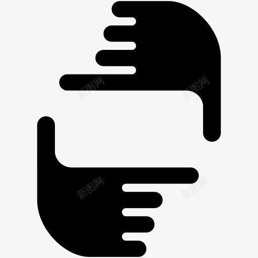 手手指框架图标svg_新图网 https://ixintu.com 形状 手 手指 标志 框架