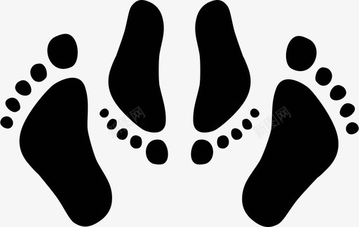 脚情侣脚印图标图标