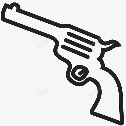 枪火器轮廓图标svg_新图网 https://ixintu.com 左轮手枪 枪 武器 火器 轮廓