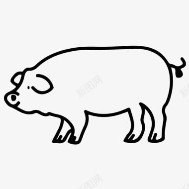 猪动物谷仓图标图标