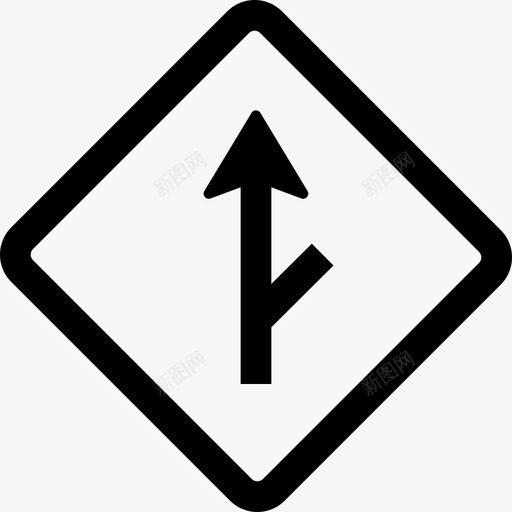 道路分岔车道路标图标svg_新图网 https://ixintu.com 交通 街道 路标 车道 道路分岔