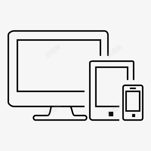 响应式square智能手机图标svg_新图网 https://ixintu.com imac ios ipad iphone mac square 响应式设计 屏幕 手机 智能手机