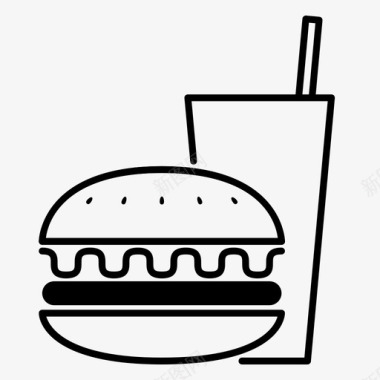 汉堡牛肉杯子图标图标