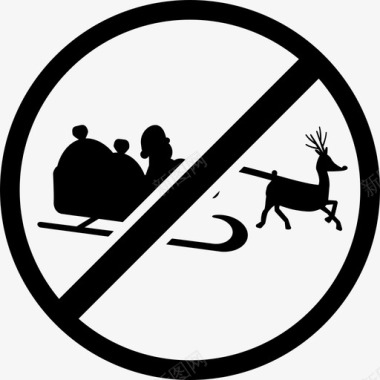 反圣诞圣诞老人驯鹿图标图标