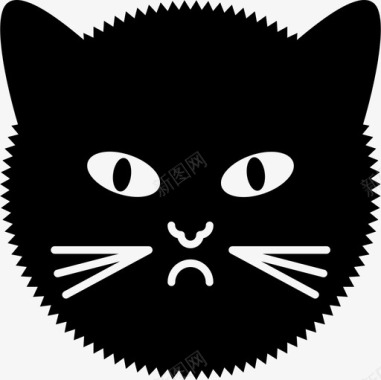 暴躁的猫动物幽默图标图标