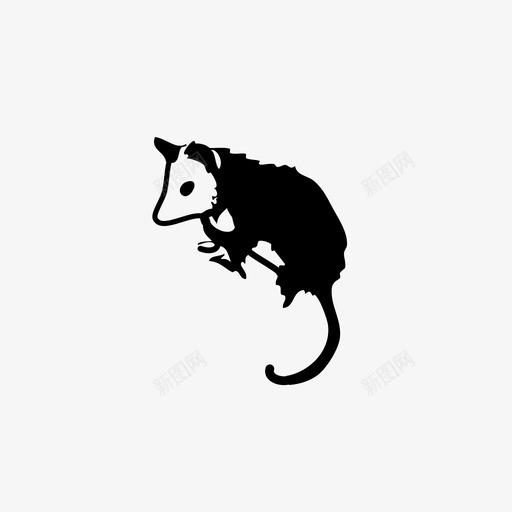 负鼠动物哺乳动物图标svg_新图网 https://ixintu.com 动物 哺乳动物 有袋动物 装死 负鼠