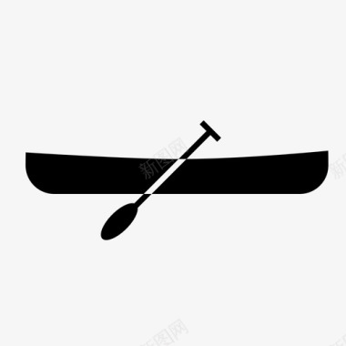 独木舟小船划船图标图标