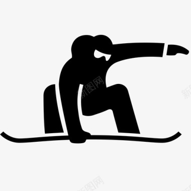 滑雪板运动员极限运动跳跃人斜坡图标图标
