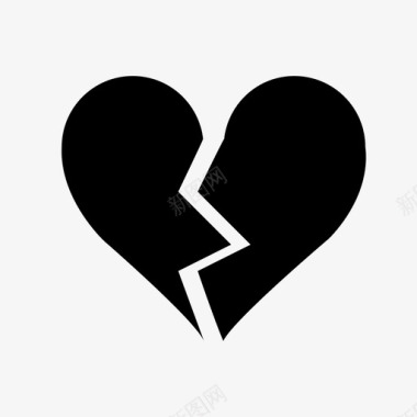 破碎的心离婚爱情图标图标