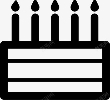 生日蛋糕蜡烛庆祝巧克力甜点图标图标
