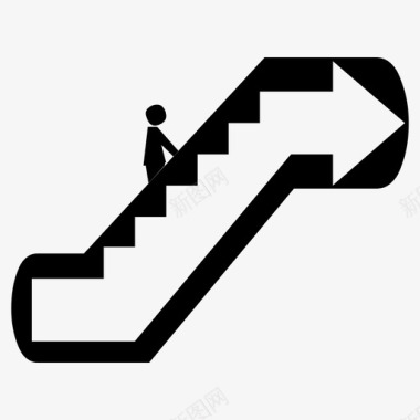 自动扶梯攀爬楼梯图标图标