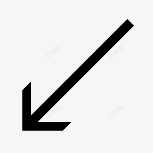 左下箭头直线标志性图标svg_新图网 https://ixintu.com 左下箭头 标志性 直线
