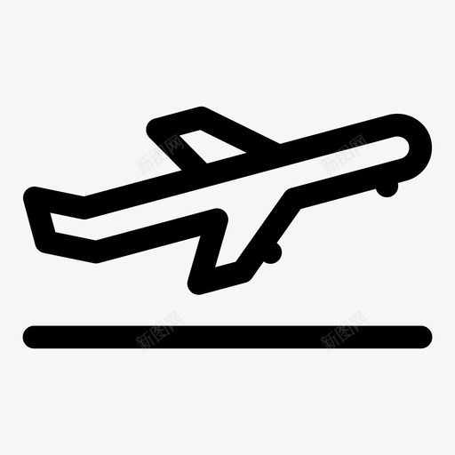 飞机起飞运输旅行图标svg_新图网 https://ixintu.com 度假 旅行 旅行者 简单的卷曲图标 起飞 运输 飞机起飞