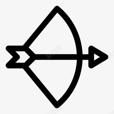 弓带边框弓和箭头图标图标