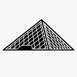 玻璃地标卢浮宫金字塔巴黎博物馆图标高清图片