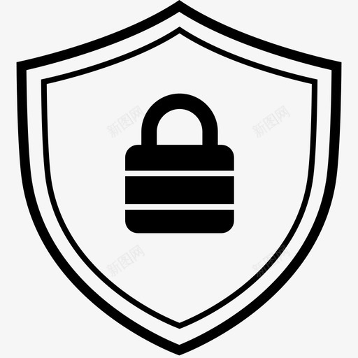 盾牌徽章锁图标svg_新图网 https://ixintu.com 保护 安全 徽章 盾牌 锁