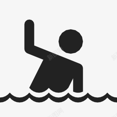 溺水受害者游泳图标图标