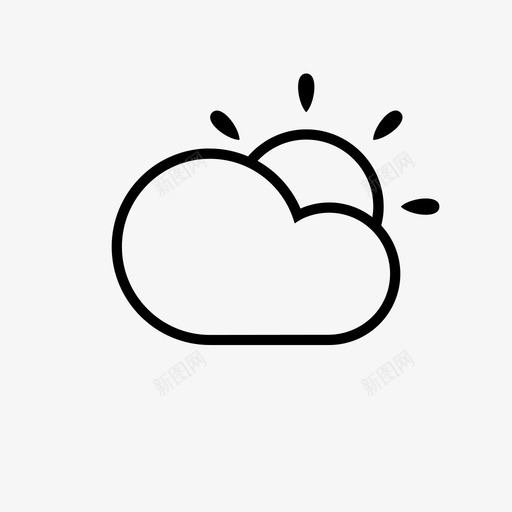 部分多云温度太阳图标svg_新图网 https://ixintu.com 夏季 天气预报 天空 太阳 春季 气候 温度 白天 自然 部分多云 阴天