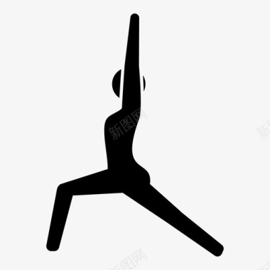 瑜伽站立姿势瑜伽姿势图标图标