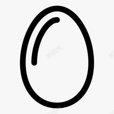 鸡蛋带边框卷曲图标图标