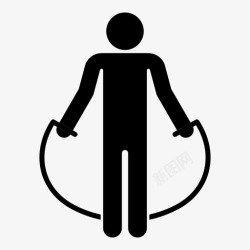 变型跳绳男运动图标高清图片