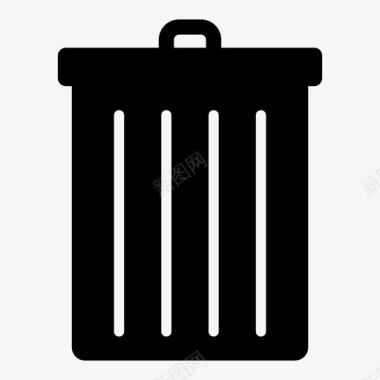 垃圾桶废纸篓清除图标图标