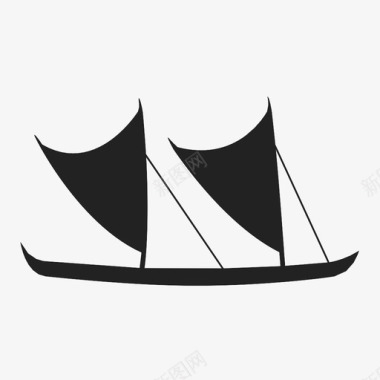 夏威夷独木舟航行船图标图标