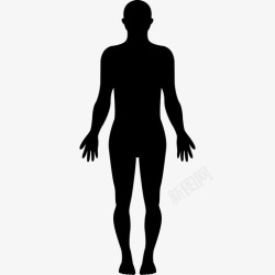 身体部位手绘图站立人体轮廓人身体部位图标高清图片