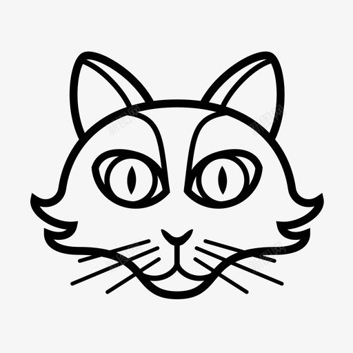 猫猫头猫脸图标svg_新图网 https://ixintu.com 动物头 动物脸 猫 猫头 猫脸 白猫