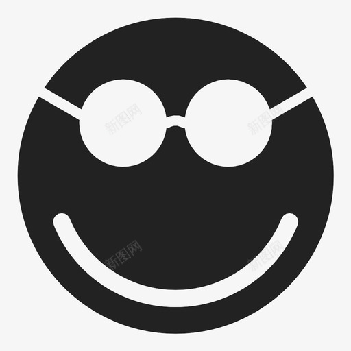 酷太阳眼镜风格图标svg_新图网 https://ixintu.com 太阳眼镜 带眼镜的笑脸 笑脸 表情 酷 阴影 风格