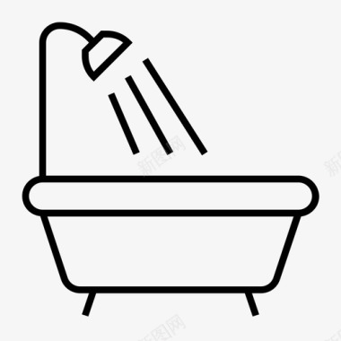 淋浴洗涤毛巾图标图标