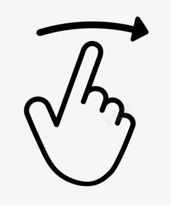 拇指滑动一个手指向右滑动单线一个手指拇指伸出向右滑动图标高清图片