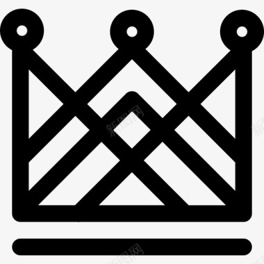 交叉线形状皇冠的皇冠图标图标
