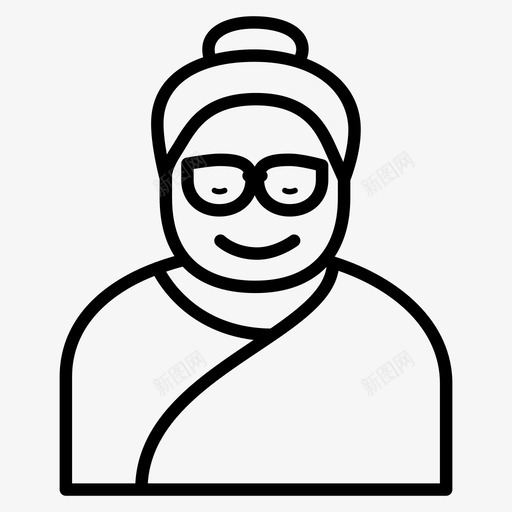 祖母亲属人图标svg_新图网 https://ixintu.com 亲属 人 女孩 女性 家庭关系 祖母 老年