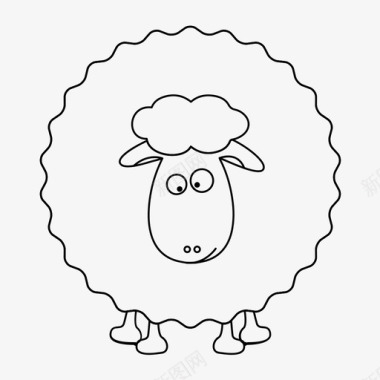 绵羊动物固执图标图标