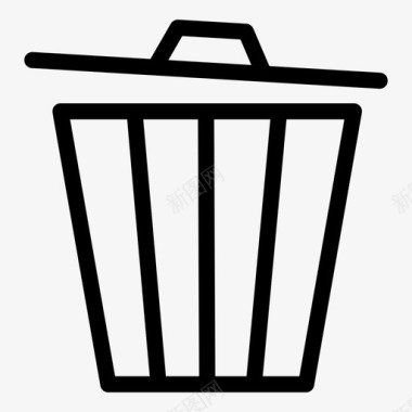 垃圾桶废纸篓移除图标图标