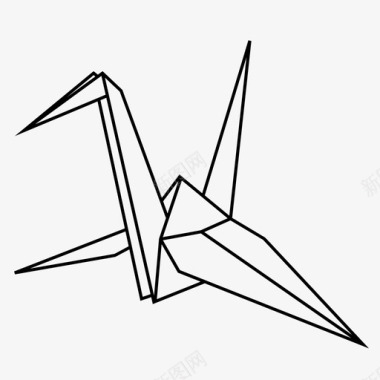 折纸纸鹤制造图标图标