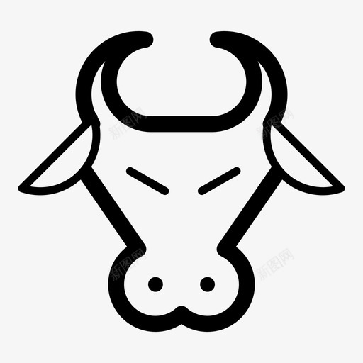牛动物牛肉图标svg_新图网 https://ixintu.com 动物 头 牛 牛肉 肉 脸 角