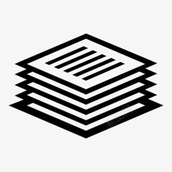 一叠褐色的纸文件一叠纸纸叠图标高清图片