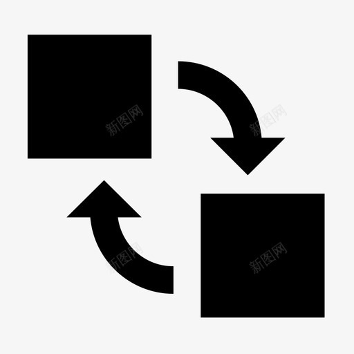 交换换入旋转入图标svg_新图网 https://ixintu.com 交换 换入 旋转入 旋转出 替换