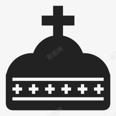 皇冠十字架国王图标图标