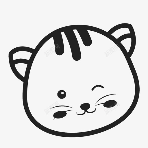 猫卡瓦伊小猫图标svg_新图网 https://ixintu.com 卡瓦伊 头 宠物 小猫 猫 眨眼 眨眼小猫