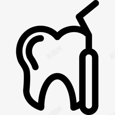 牙科工具和牙齿轮廓医学医学和健康图标图标