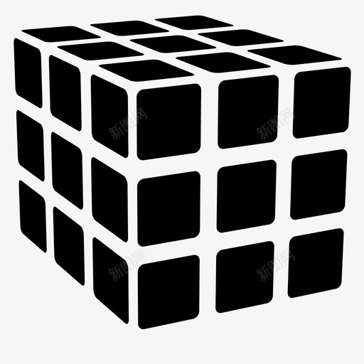 魔方解形图标svg_新图网 https://ixintu.com 形 益智游戏 立方体 解 问题 魔方