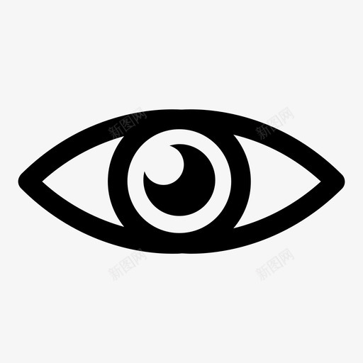 眼睛手表视觉图标svg_新图网 https://ixintu.com 可见 手表 监督 看 眼睛 纤细的图标集 观察 视力 视图 视觉 间谍