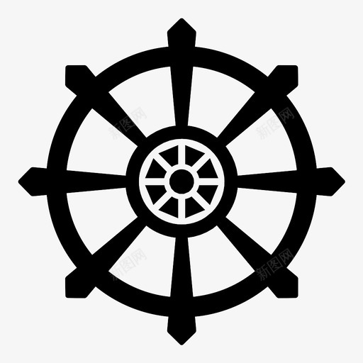 轮舵海图标svg_新图网 https://ixintu.com 水手 海 海洋 航海 舵 船 轮