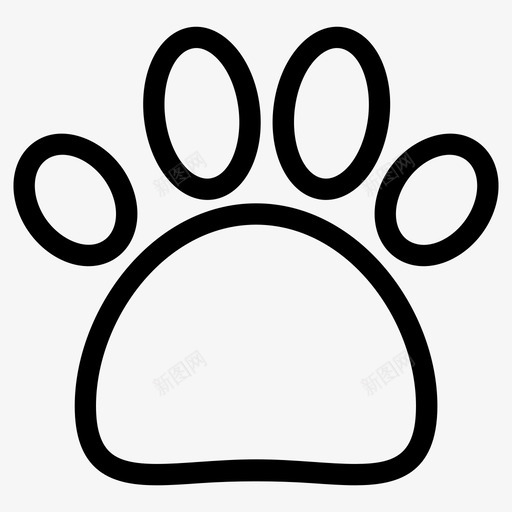 爪符号形状图标svg_新图网 https://ixintu.com 信息 动物图案 动物足迹 卡通 形状 手指 标志和符号 爪 爪印 符号 线图标 设计