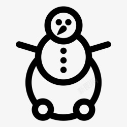 冬季雪人各种形状素材雪人有边框卷曲图标高清图片