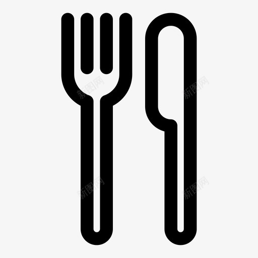 银器餐具服务图标svg_新图网 https://ixintu.com 刀 叉 服务 礼仪 简单的卷曲图标 银器 食物 餐具 餐厅 饮食