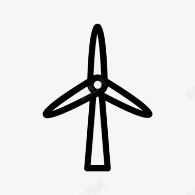 风力涡轮机风力发电可持续能源图标图标
